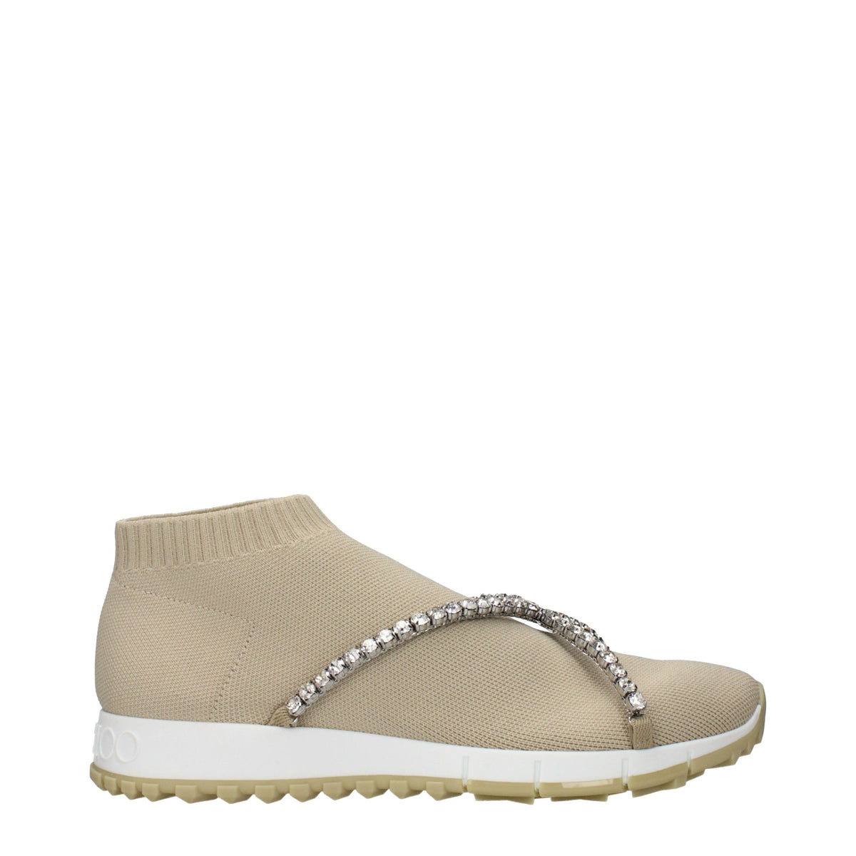 Jimmy Choo Beige Fabric Slip-On Loafers for Women