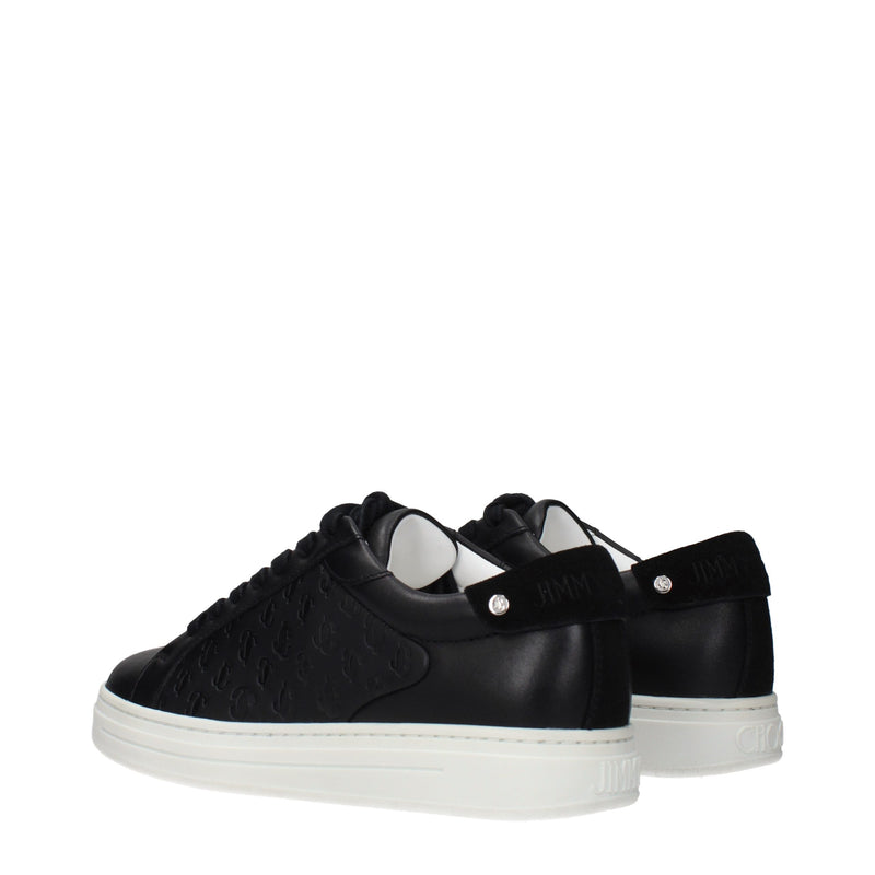 Jimmy Choo ROME Black Leather Low Top Sneakers for Women
