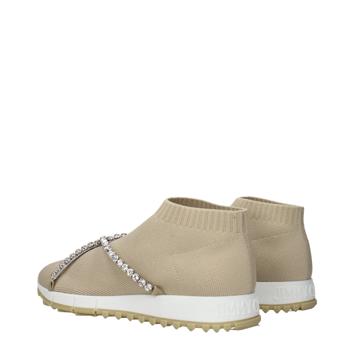 Jimmy Choo Beige Fabric Slip-On Loafers for Women