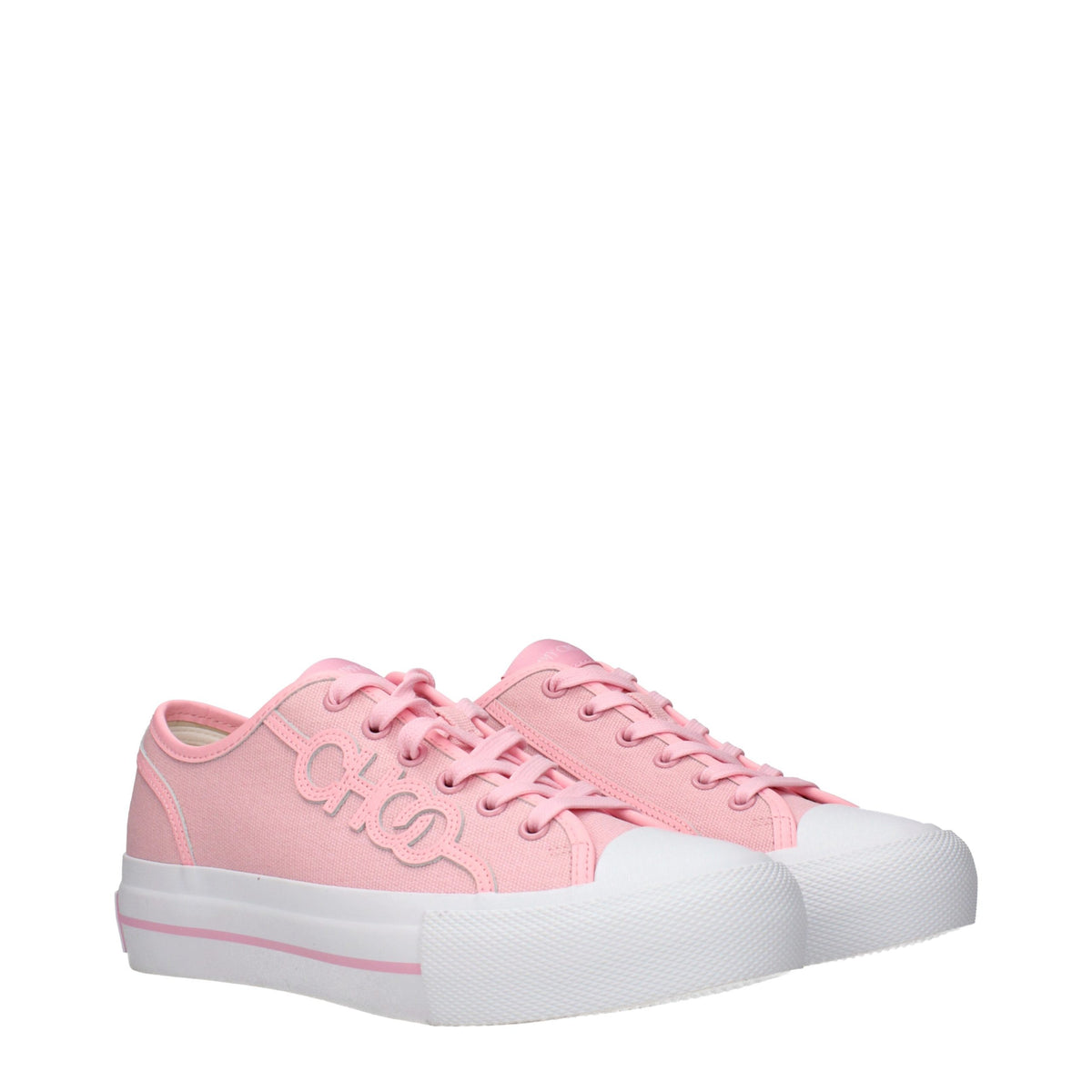 Jimmy Choo Fenix Low Top Sneakers in Pink Fabric
