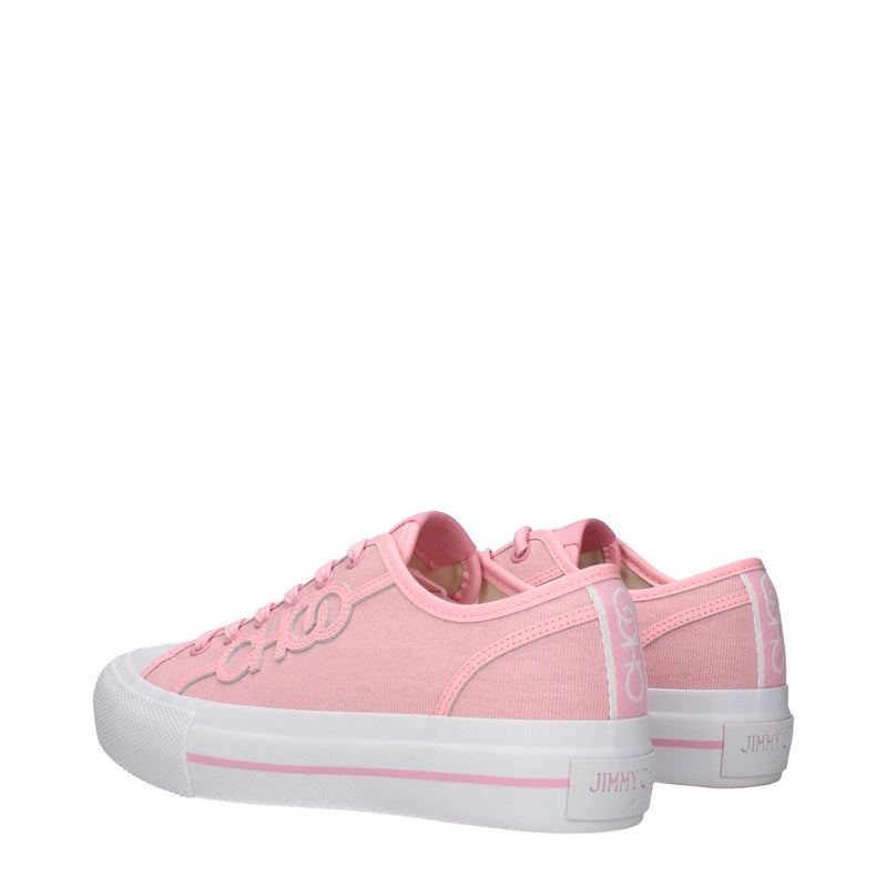 Jimmy Choo Fenix Low Top Sneakers in Pink Fabric