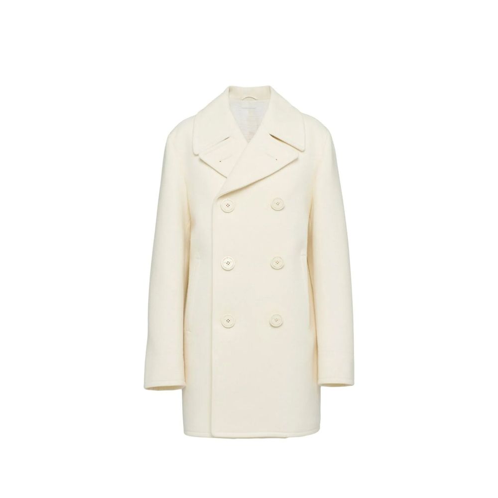 Manteau en laine blanc Prada