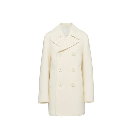 Manteau en laine blanc Prada