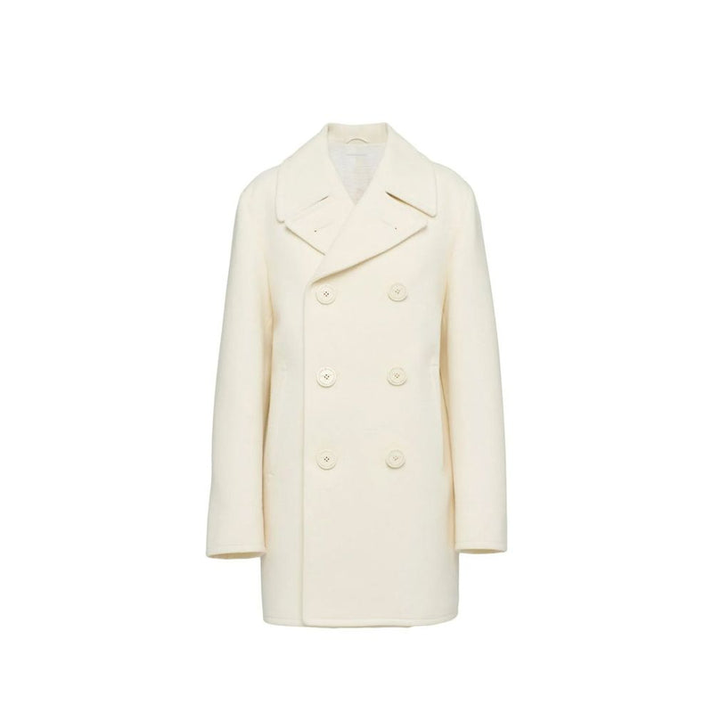 Manteau en laine blanc Prada