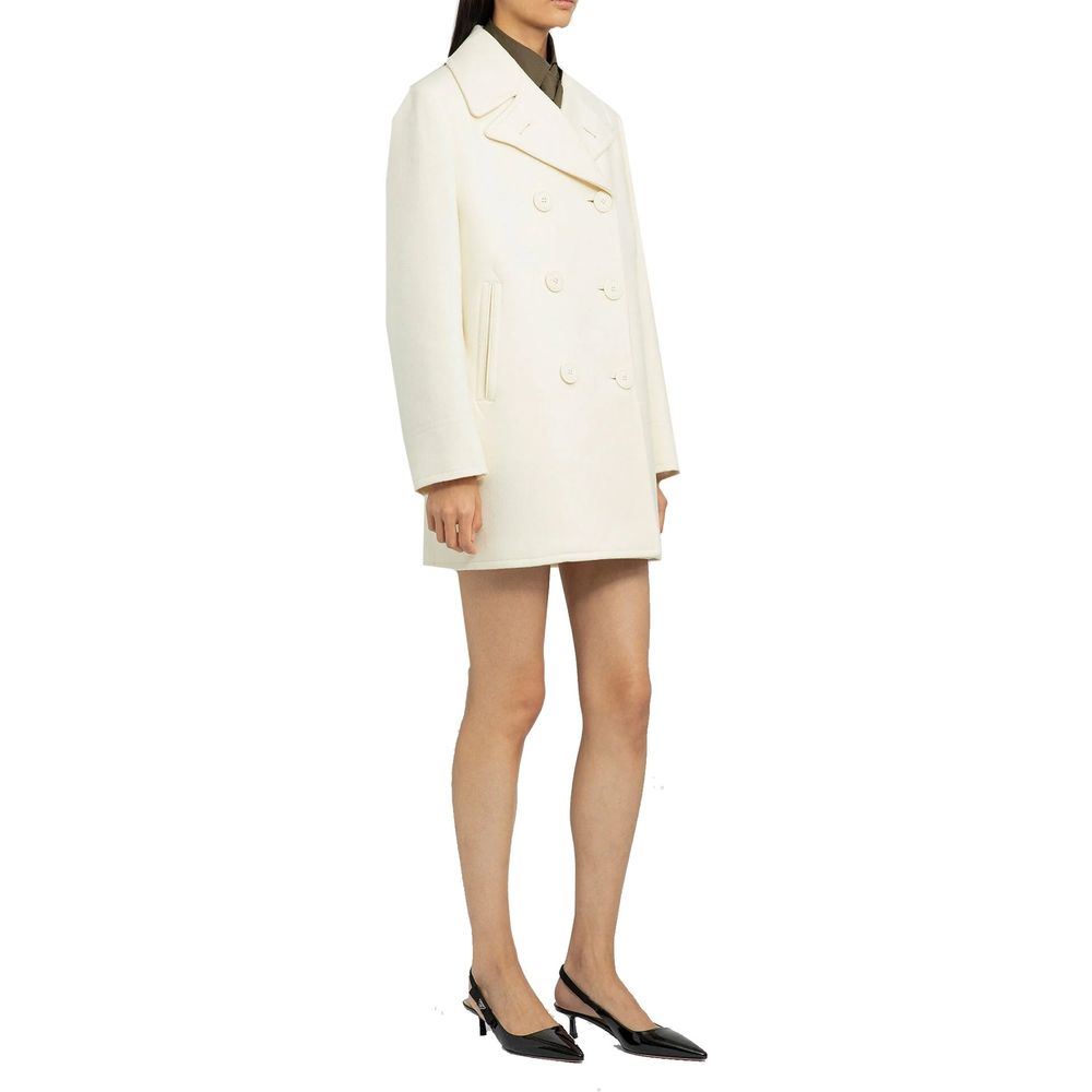 Manteau en laine blanc Prada
