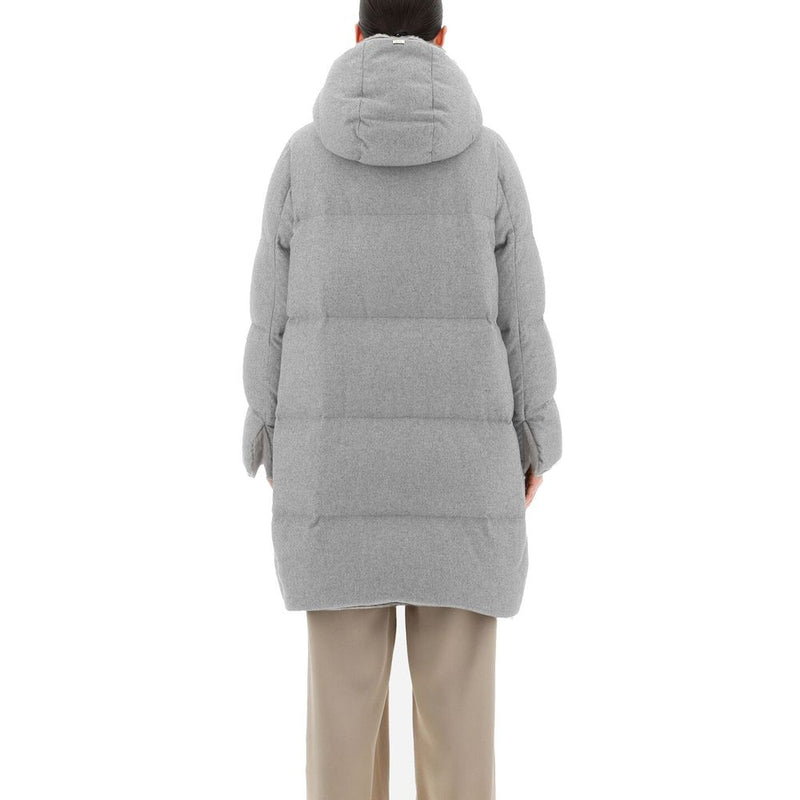 Herno Gray Cashmere Coat - Elegant Women's Outerwear