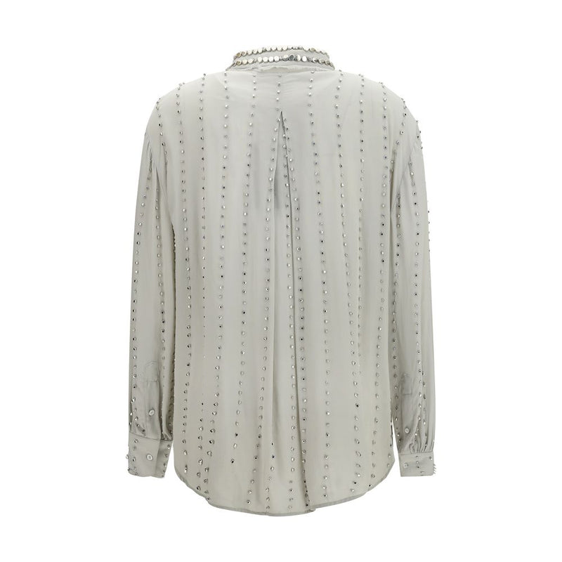 PINKO Caitlin Gray Viscose Pattern Shirt for Women