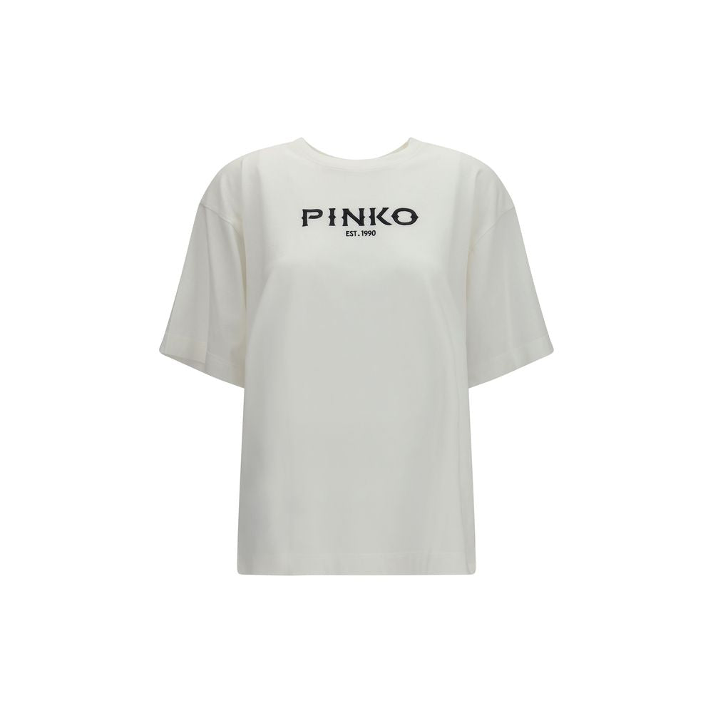 PINKO Carmagnola White Cotton T-Shirt for Women