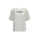 PINKO Carmagnola White Cotton T-Shirt for Women
