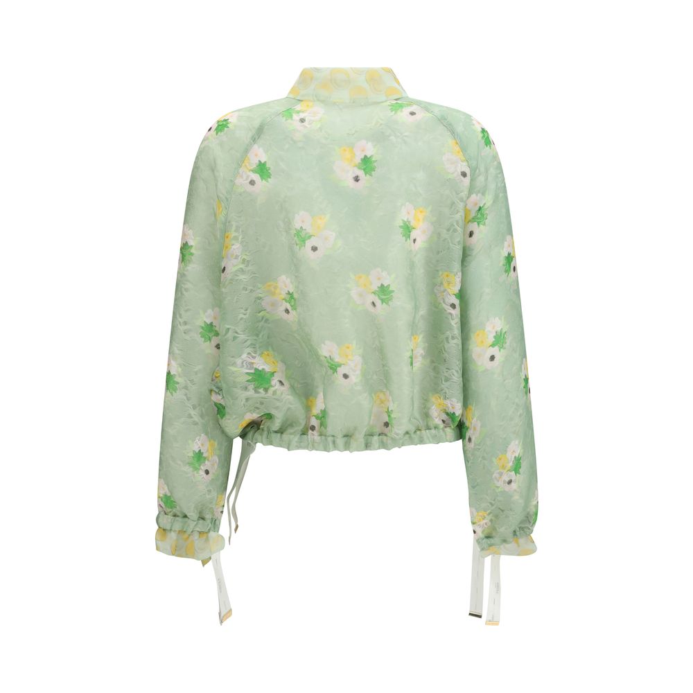 Fendi Bicolor Silk Bomber - Organza Lace Jacket