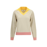 Fendi Beige Cotton Sweatshirt with FF Logo