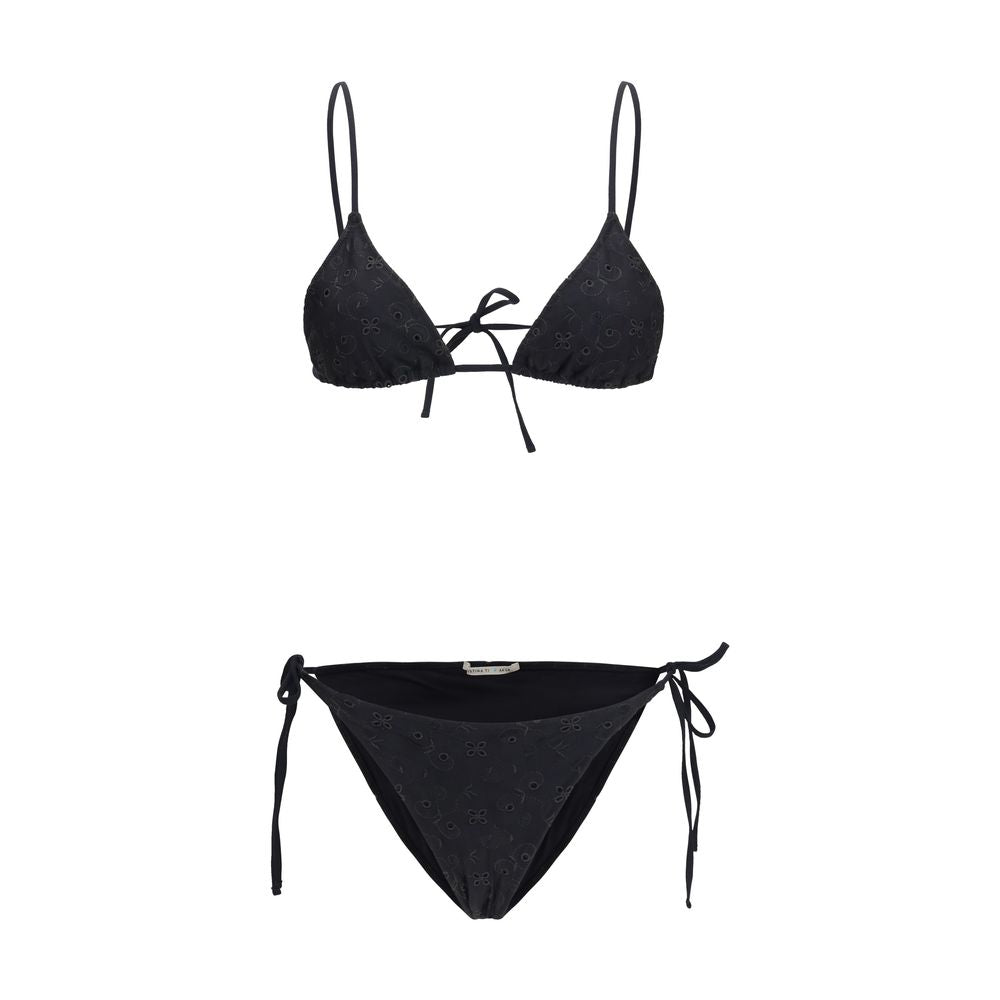 Kristina Ti Black Floral Detail Polyester Bikini