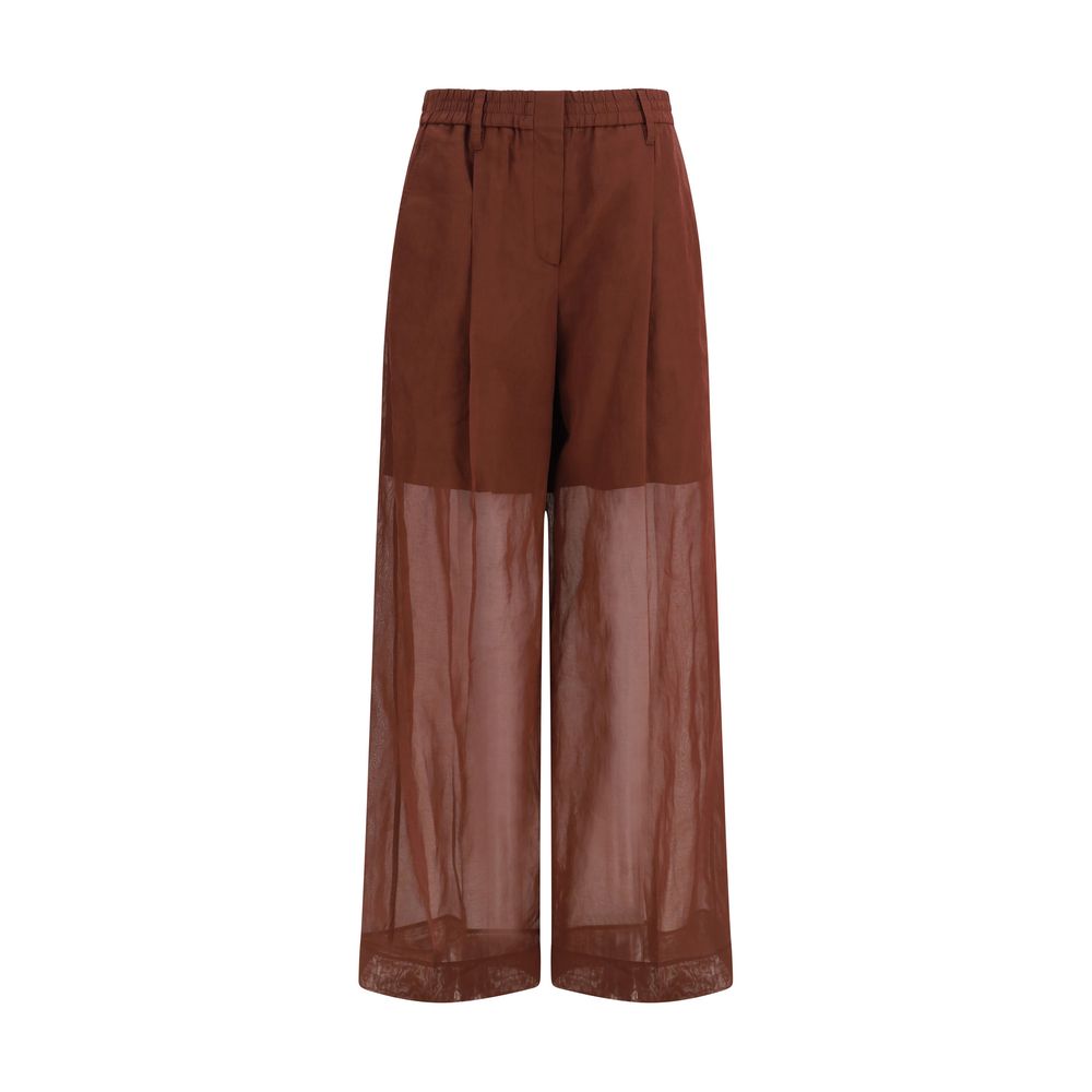 Brunello Cucinelli Sartorial Brown Cotton Casual Pants
