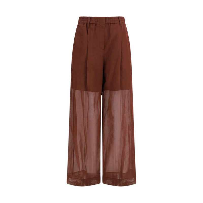 Brunello Cucinelli Sartorial Brown Cotton Casual Pants