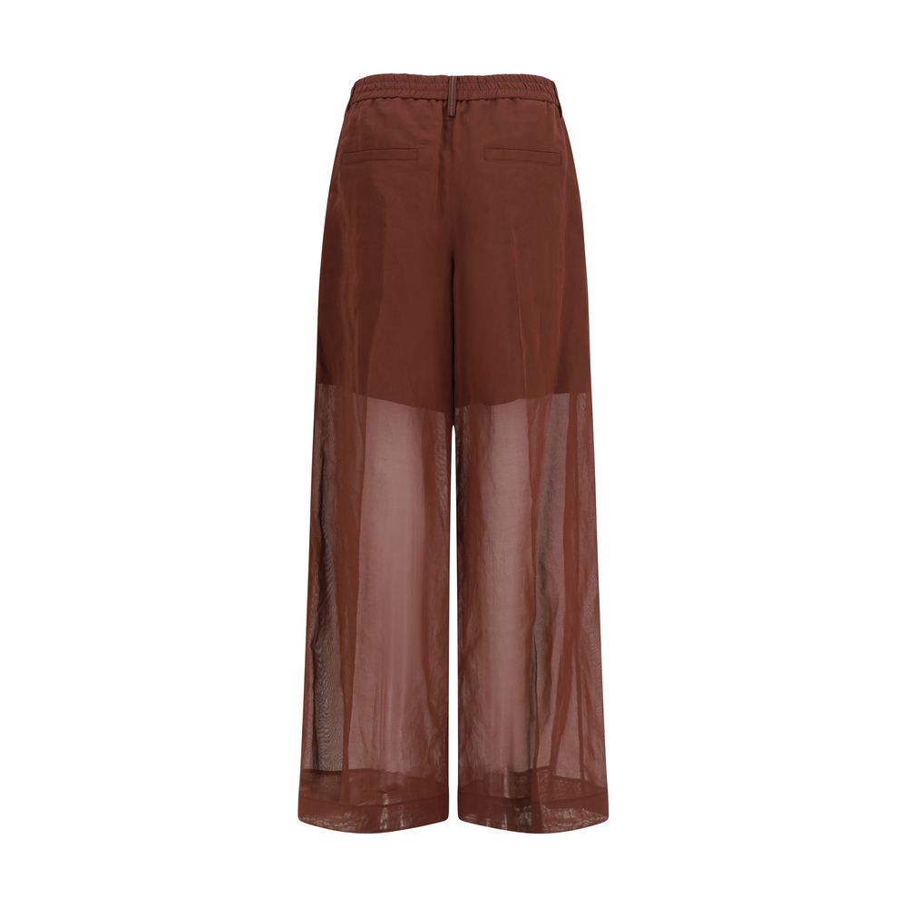 Brunello Cucinelli Sartorial Brown Cotton Casual Pants