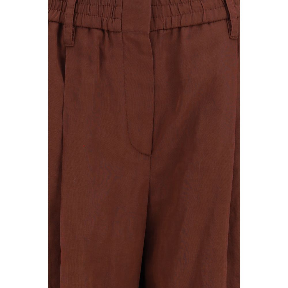 Brunello Cucinelli Sartorial Brown Cotton Casual Pants