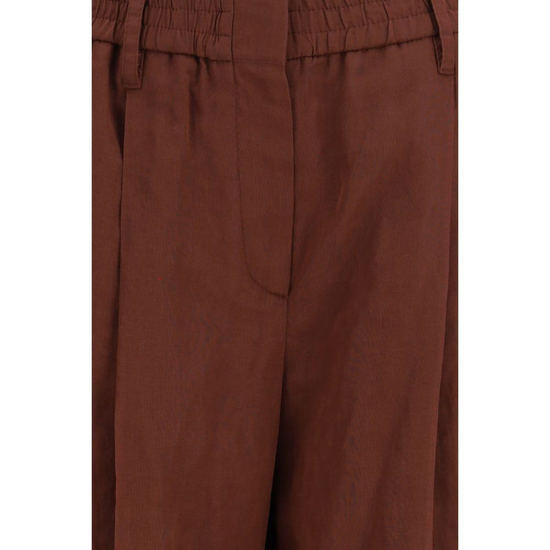 Brunello Cucinelli Sartorial Brown Cotton Casual Pants