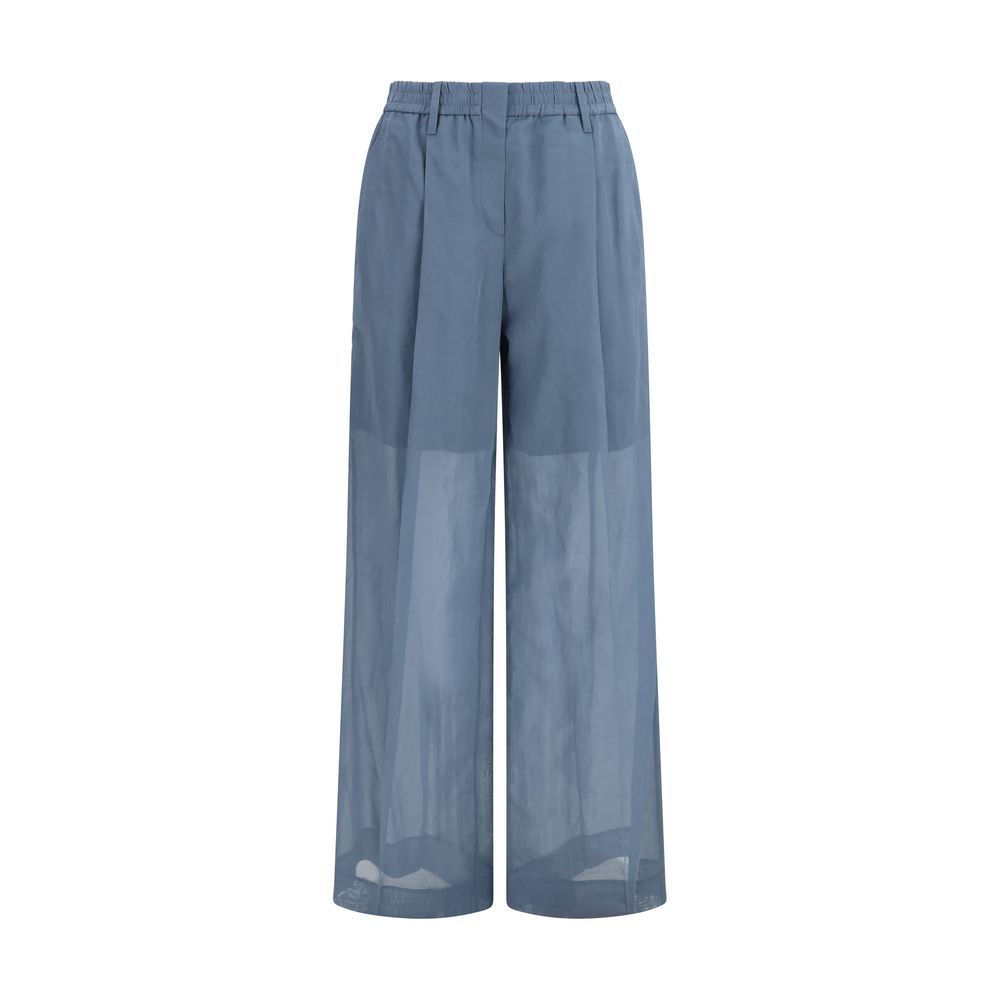 Brunello Cucinelli Sartorial Track Pants en Coton Bleu