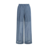 Brunello Cucinelli Sartorial Track Pants en Coton Bleu