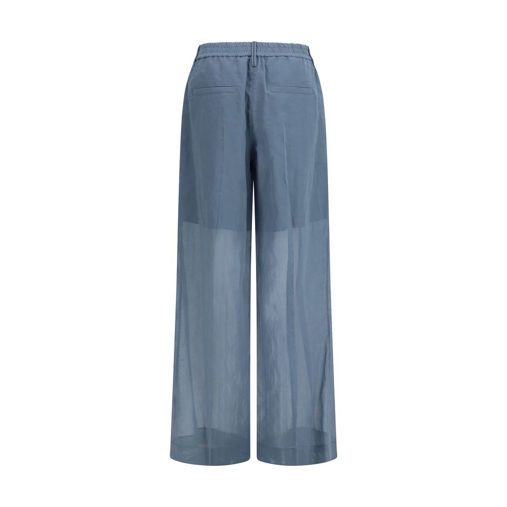 Brunello Cucinelli Sartorial Track Pants en Coton Bleu