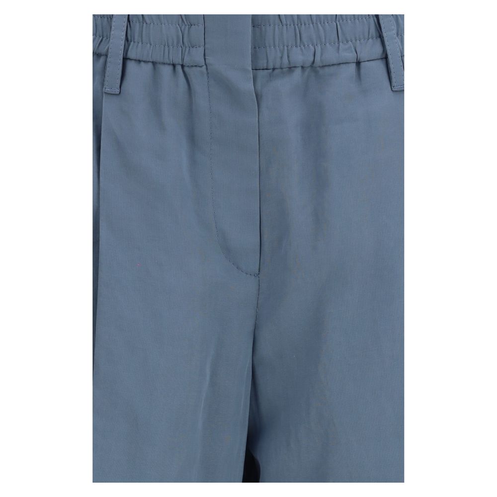 Brunello Cucinelli Sartorial Track Pants en Coton Bleu