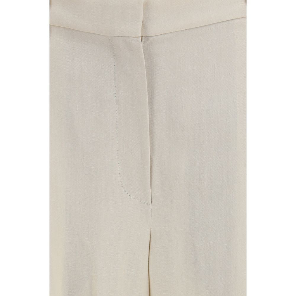 Brunello Cucinelli Beige Viscose Casual Pants for Women