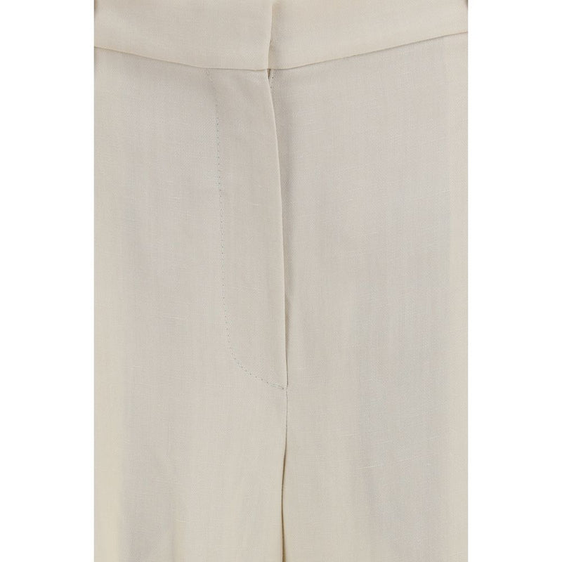 Brunello Cucinelli Beige Viscose Casual Pants for Women