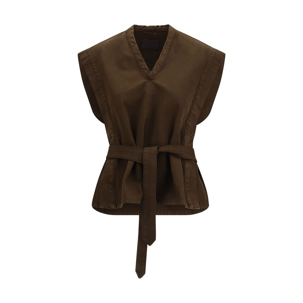 Lemaire Brown Cotton Blouse - Relaxed Elegance