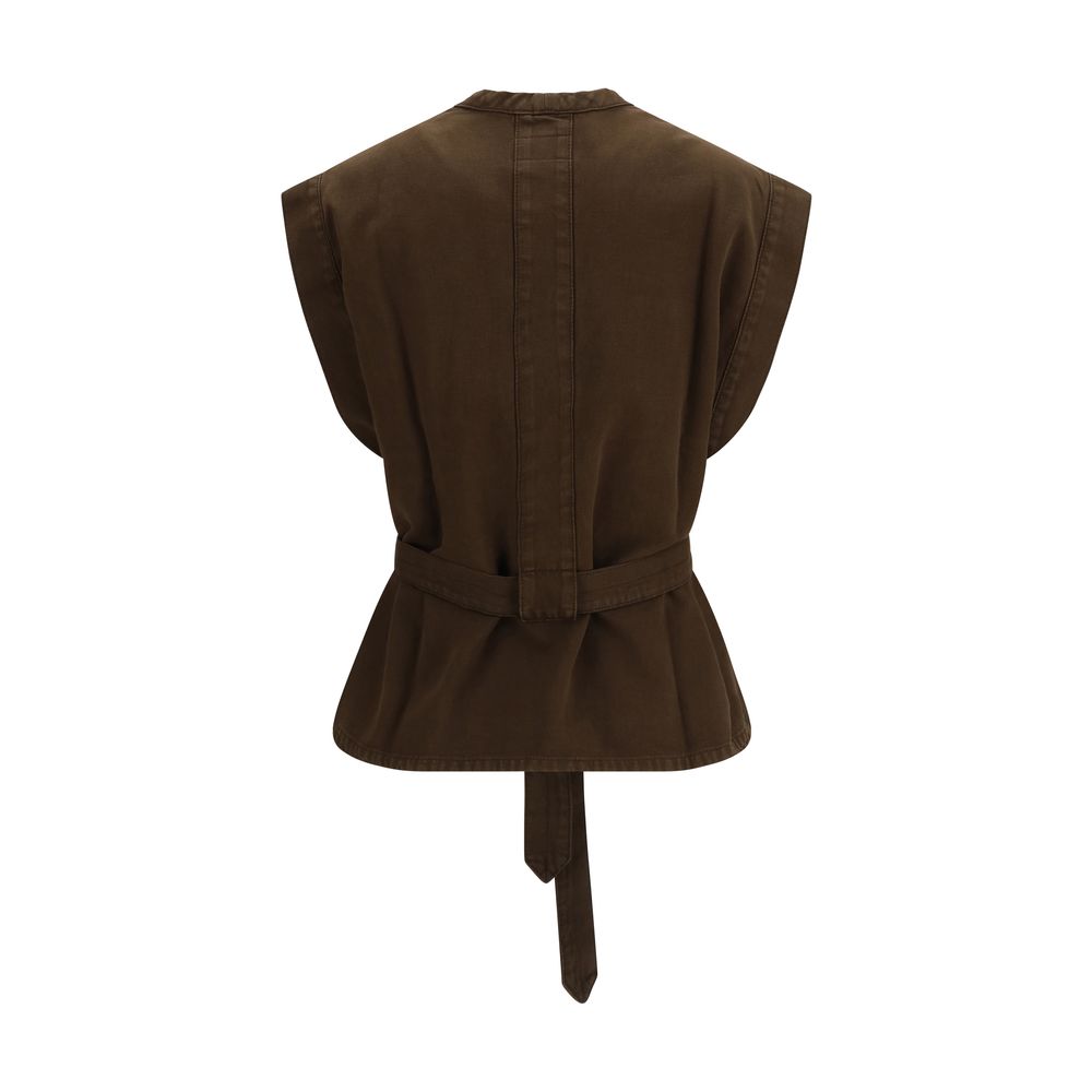 Lemaire Brown Cotton Blouse - Relaxed Elegance
