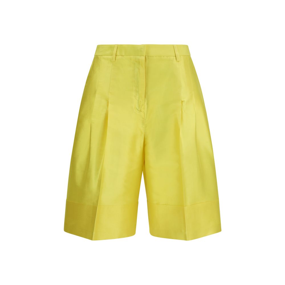 Sara Roka Charlee Bicolor Silk Bermuda Shorts