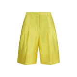 Sara Roka Charlee Bicolor Silk Bermuda Shorts