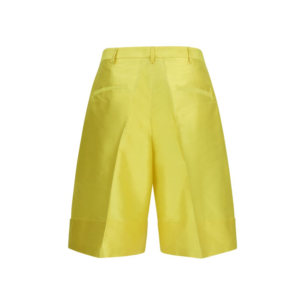 Sara Roka Charlee Bicolor Silk Bermuda Shorts