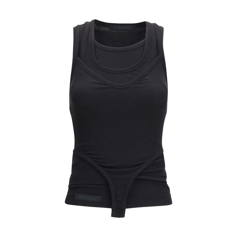 ALAINPAUL Black Lyocell Tank Tops - Versatile Layering Essential