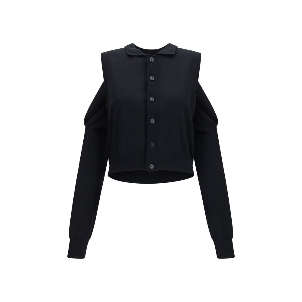 ALAINPAUL Black Cotton Cardigan Bolero for Women