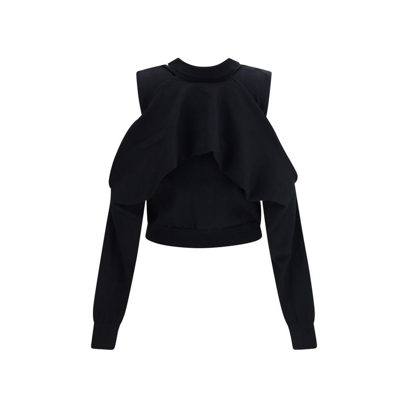 ALAINPAUL Black Cotton Cardigan for Women