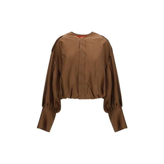 The Latest Brown Lycra Shirt - Diana Lightweight Muslin