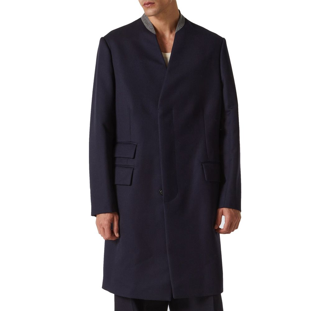 Maison Margiela Blue Wool Coat for Men