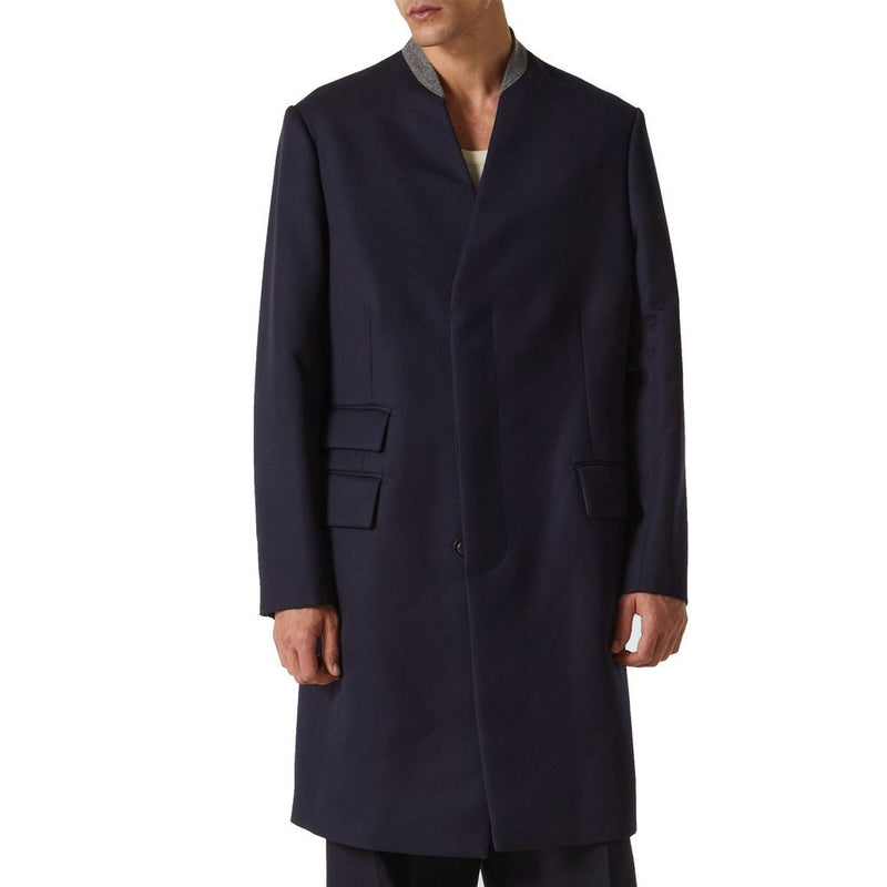 Maison Margiela Blue Wool Coat for Men
