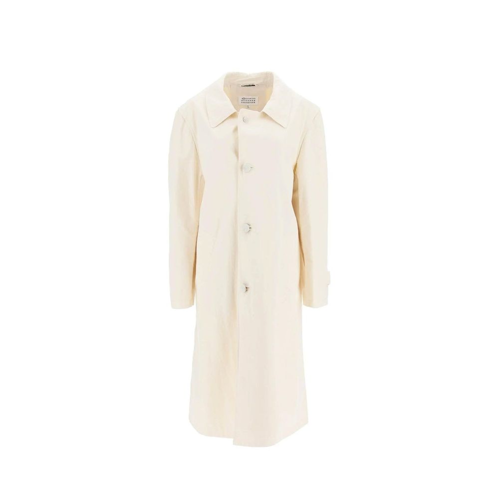 Maison Margiela White Cotton Coat - Timeless Elegance