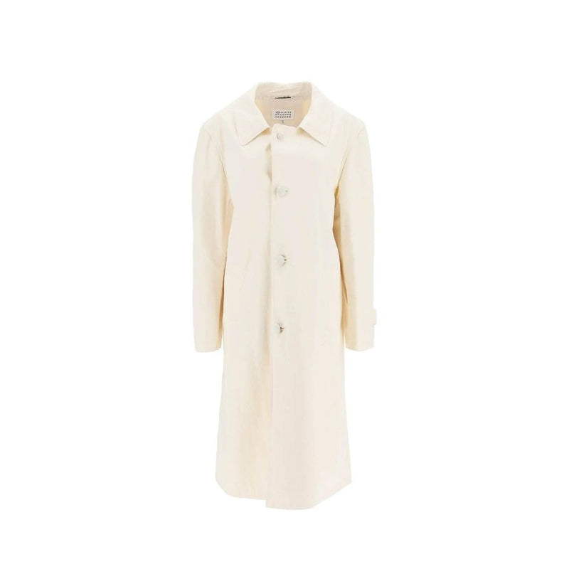 Maison Margiela White Cotton Coat - Timeless Elegance
