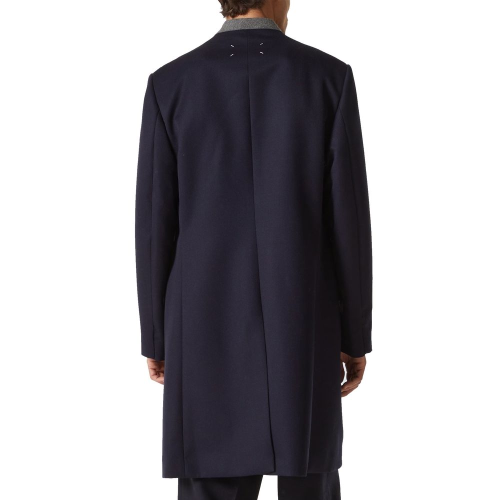 Maison Margiela Blue Wool Coat for Men