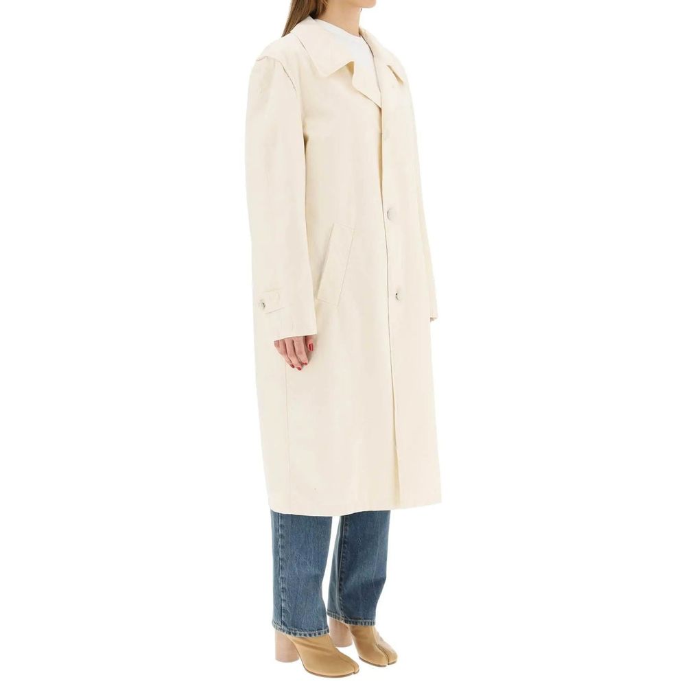 Maison Margiela White Cotton Coat - Timeless Elegance