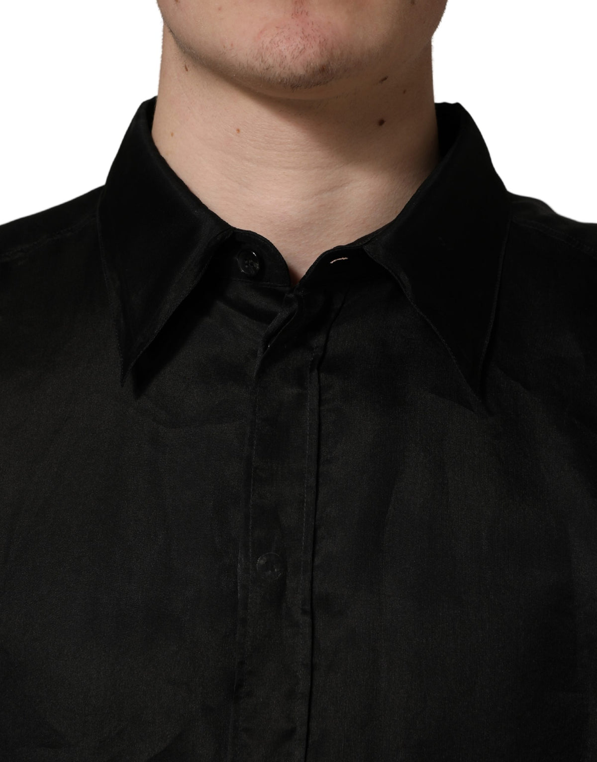 Veste chemise semi-transparente noire à volants Dolce & Gabbana