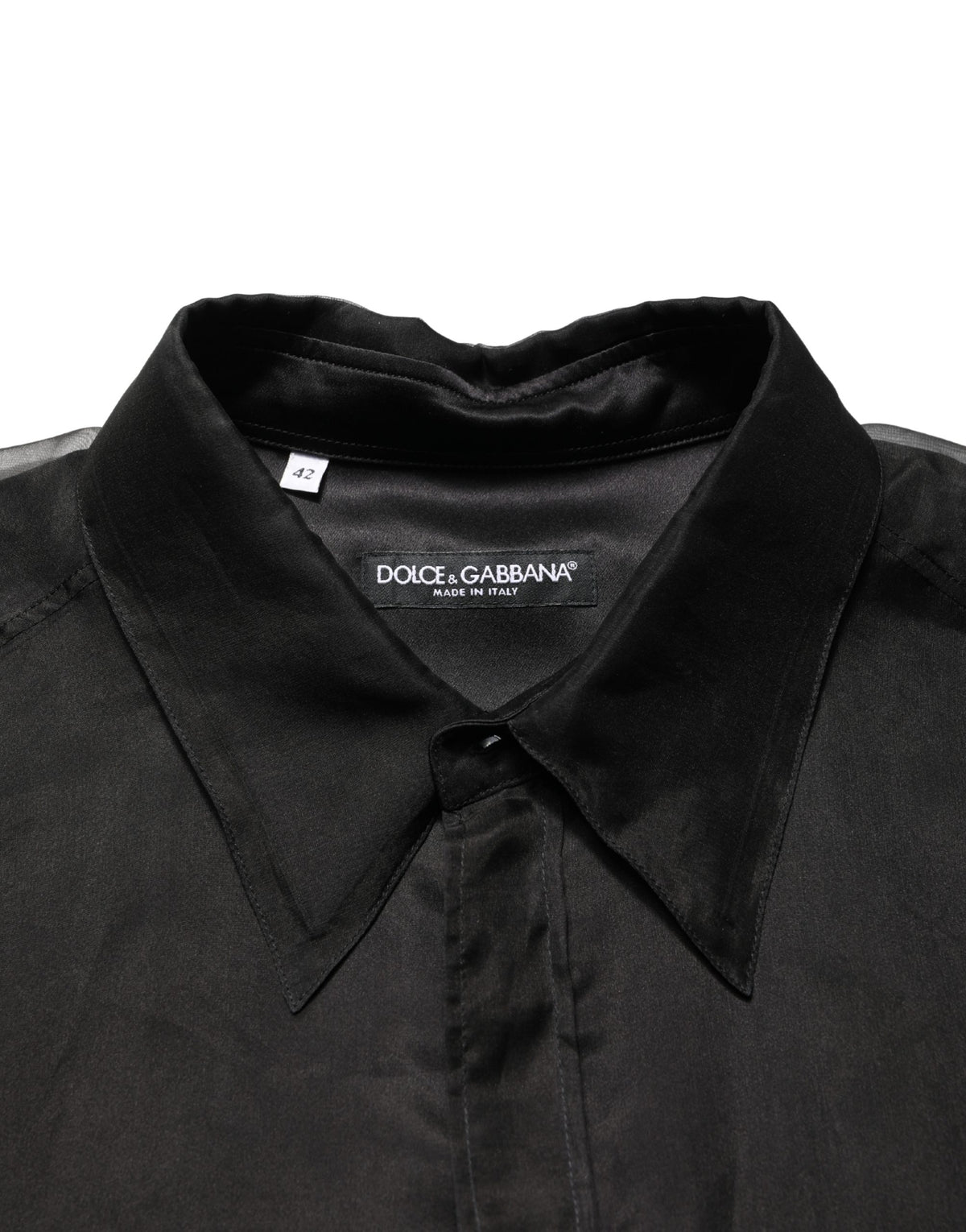 Veste chemise semi-transparente noire à volants Dolce & Gabbana