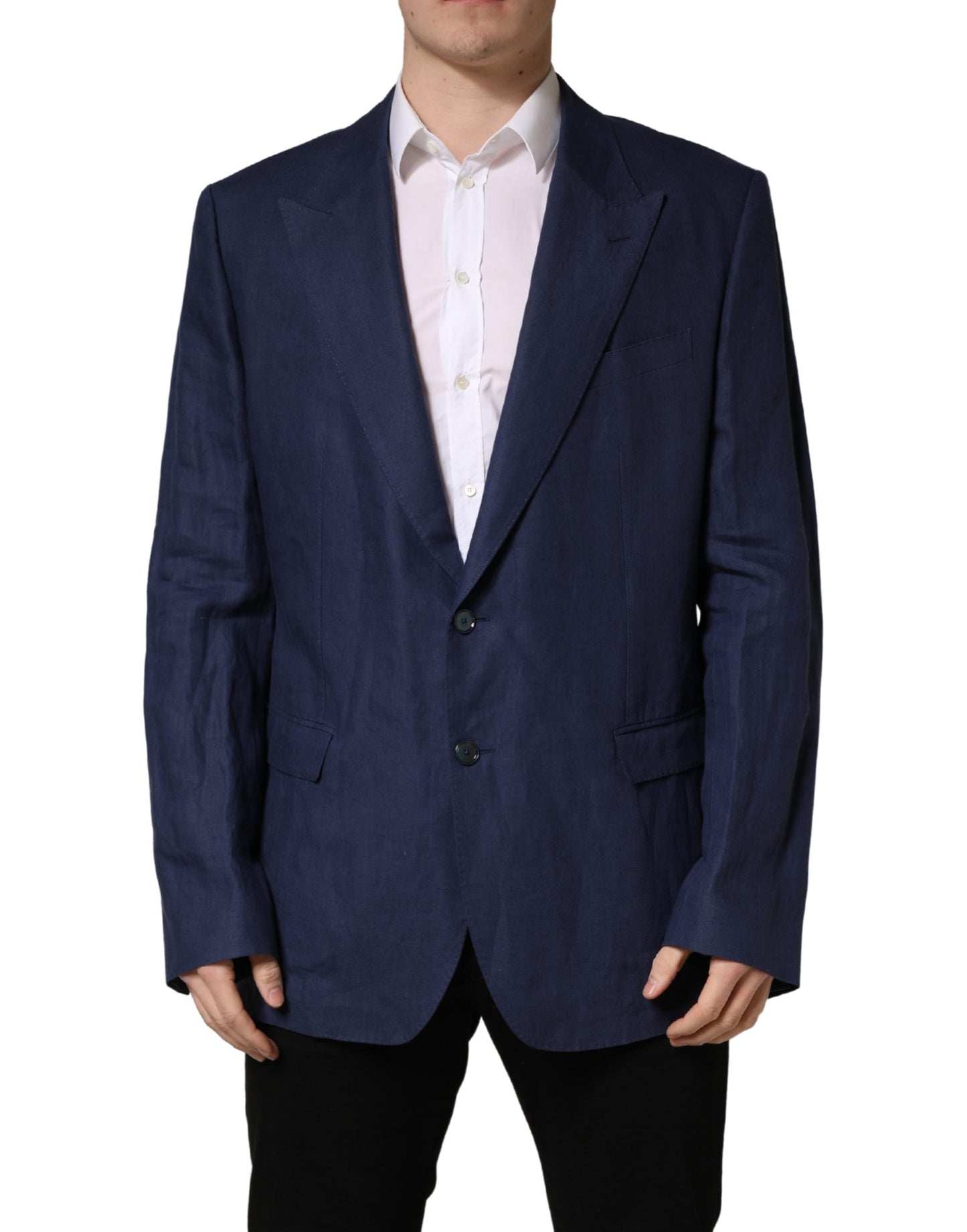 Veste de costume Dolce & Gabbana bleue à simple boutonnage, 2 boutons