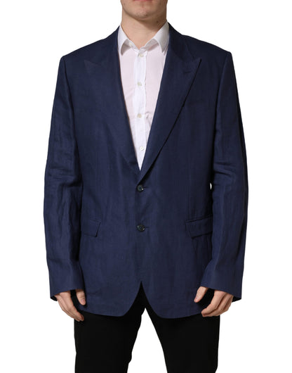 Veste de costume Dolce & Gabbana bleue à simple boutonnage, 2 boutons