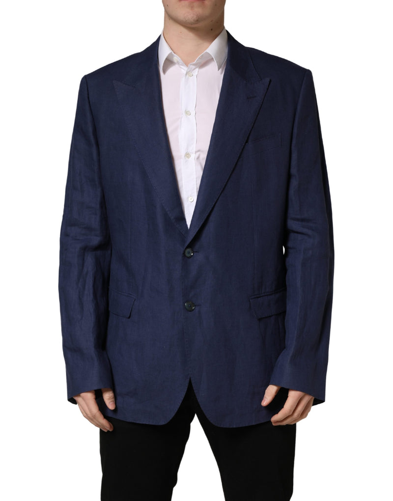 Veste de costume Dolce & Gabbana bleue à simple boutonnage, 2 boutons