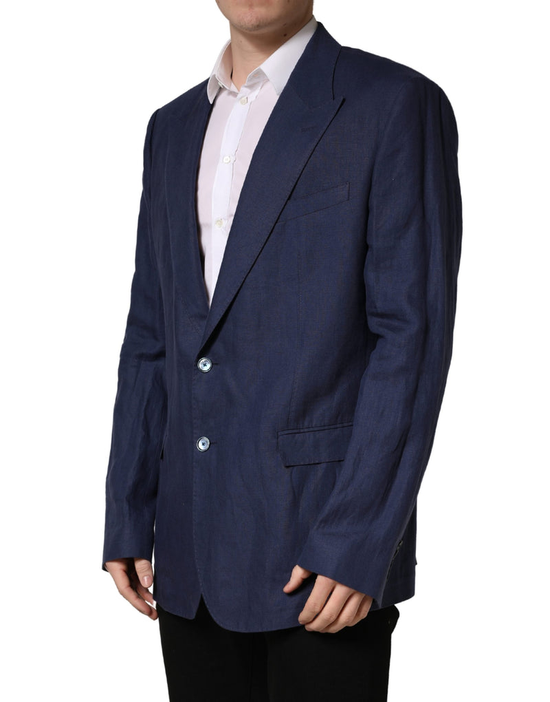 Veste de costume Dolce & Gabbana bleue à simple boutonnage, 2 boutons