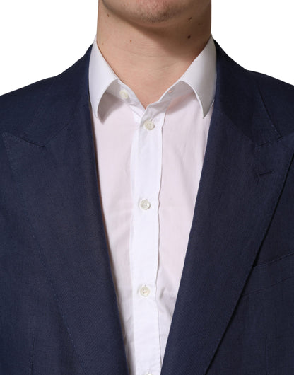 Veste de costume Dolce & Gabbana bleue à simple boutonnage, 2 boutons