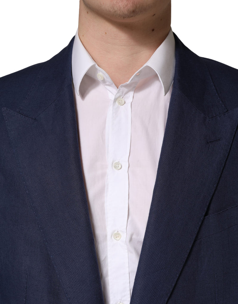 Veste de costume Dolce & Gabbana bleue à simple boutonnage, 2 boutons